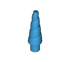 LEGO Dark Azure Unicorn Horn mit Spiral (34078 / 89522)