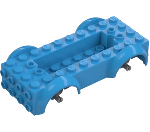 LEGO Mörk Azure Fordon Bas med Medium Stone grå Hjul Holders (1813 / 12622)