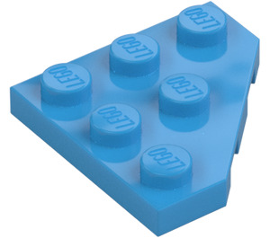 LEGO Dark Azure Wedge Plate 3 x 3 Corner (2450)