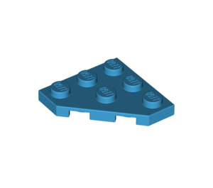 LEGO Dark Azure Wedge Plate 3 x 3 Corner (2450)