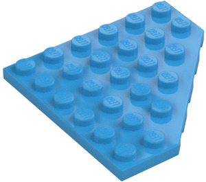 LEGO Dark Azure Wedge Plate 6 x 6 Corner (6106)