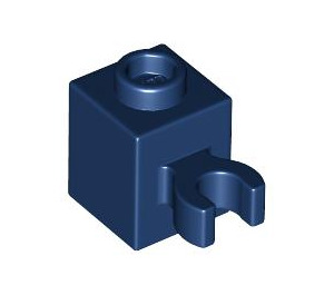 LEGO Dark Blue Brick 1 x 1 with Vertical Clip (Open 'O' Clip, Hollow Stud) (60475 / 65460)