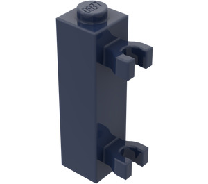 LEGO Donkerblauw Steen 1 x 1 x 3 met Verticaal Clips (Massieve nop) (60583)