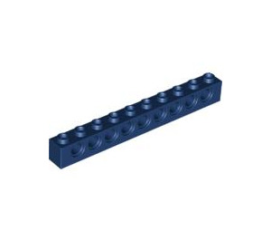 LEGO Mørk blå Kloss 1 x 10 med Hull (2730)