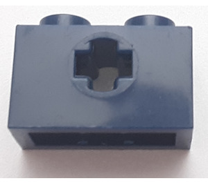 LEGO Dark Blue Brick 1 x 2 with Axle Hole ('+' Opening and Bottom Stud Holder) (32064)