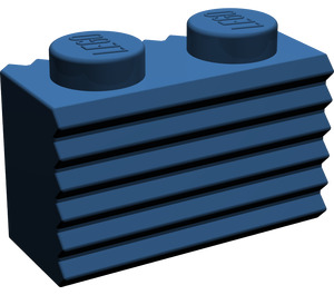 LEGO Bleu foncé Brique 1 x 2 avec Grille (2877)