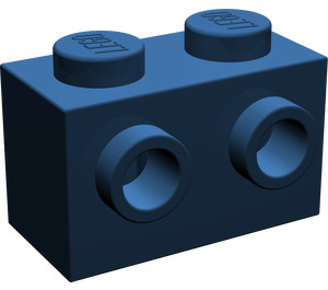 LEGO Dunkelblau Backstein 1 x 2 mit Bolzen auf Gegenüberliegende Seiten (52107)