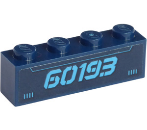 LEGO Bleu foncé Brique 1 x 4 avec '60193' Autocollant (3010)