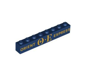 LEGO Dark Blue Brick 1 x 8 with "ORIENT EXPRESS" (3008 / 105709)