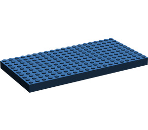 LEGO Dark Blue Brick 10 x 20 without Bottom Tubes, with 4 Side Supports and '+' Cross Support (Early Baseplate)