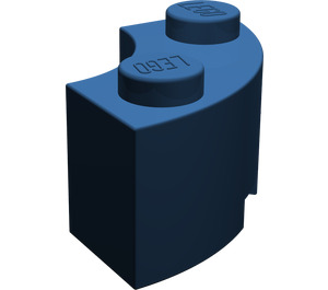 LEGO Bleu foncé Brique 2 x 2 Rond Coin avec encoche de tenon et dessous normal (3063 / 45417)
