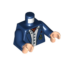 LEGO Azul oscuro Bruce Wayne con Dark Azul Traje y Blanco Camisa Minifigura Torso (973 / 76382)