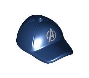 LEGO Dark Blue Cap with Short Curved Bill with Hole on Top with Avengers Logo (11303 / 103697)