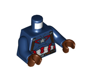 LEGO Ciemny niebieski Kapitan America Minifigurka Tułów (973 / 76382)