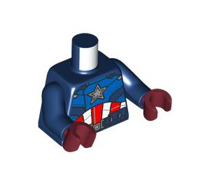 LEGO Dunkelblau Kapitän America mit Dunkelrot Hände und Minifigur Torso (973 / 76382)