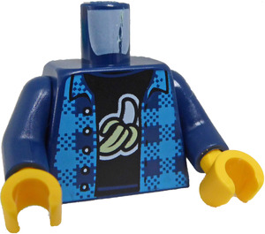 LEGO Ciemny niebieski Checkered Kurtka z Banan Koszula Tułów (973 / 76382)