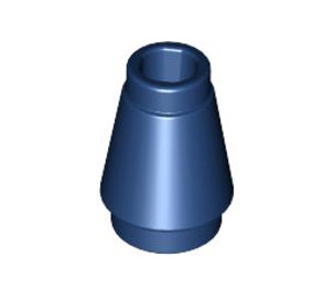 LEGO Dark Blue Cone 1 x 1 with Top Groove (28701 / 59900)