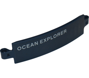 LEGO Dark Blue Curved Panel 13 x 2 x 3 with Pin Holes with 'OCEAN EXPLORER' Left Sticker (18944)