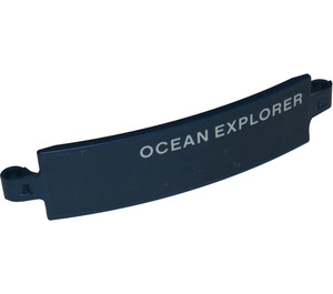 LEGO Dark Blue Curved Panel 13 x 2 x 3 with Pin Holes with 'OCEAN EXPLORER' Pattern Right Sticker (18944)