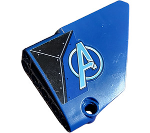 LEGO Dark Blue Curved Panel 14 Right with Avengers Logo and Black Triangular Riveted Plates Sticker (64680)