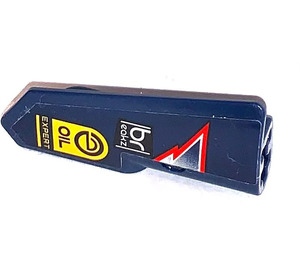 LEGO Dark Blue Curved Panel 21 Right with breakz OIL EXPERT Sticker (11946)