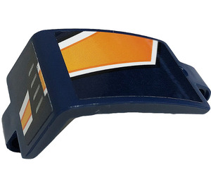 LEGO Dark Blue Curved Panel 3 x 6 x 3 with Air Vent, Orange, Stripes (Left) Sticker (24116)