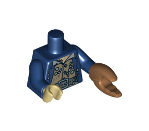 LEGO Dark Blue Davy Jones Torso with Dark Blue Arms and Tan Right Hand and Medium Dark Flesh Claw (973 / 98642)