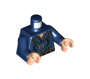 LEGO Mørk blå Doktor Strange med Rød Kappe Minifigur Overkropp (973 / 76382)