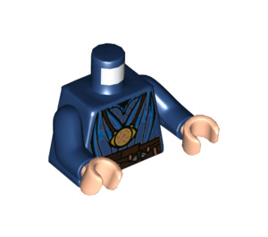 LEGO Mörkblå Läkare Strange med Gummi Kappa och Halsband Minifigur Kropp (973 / 76382)