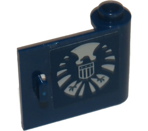 LEGO Dark Blue Door 1 x 3 x 2 Right with Shield Logo Sticker with Hollow Hinge (92263)