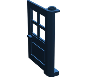 LEGO Dark Blue Door 1 x 4 x 5 with 4 Panes with 1 Point on Pivot