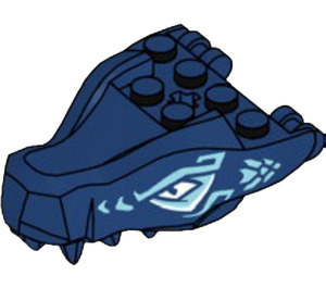 LEGO Dark Blue Dragon Head Upper Jaw with Light Aqua Eyes and Light Blue Scales (72362 / 101610)