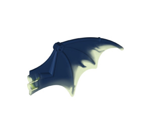LEGO Dark Blue Dragon Wing with Marbled Transparent Neon Green