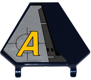 LEGO Dark Blue Flag 5 x 6 Hexagonal with Yellow Agents Logo Left Sticker with Thin Clips (51000)