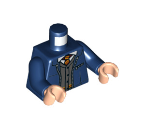 LEGO Donkerblauw Harry Potter met Dark Blauw Jasje en Grijs Trui Minifiguur Torso (973 / 76382)