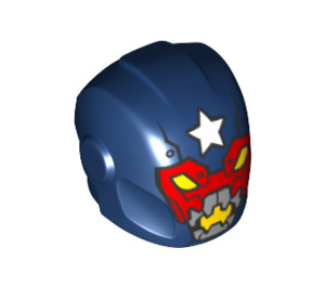 LEGO Donkerblauw Helm met Zacht Voorkant met Justin Hamer Masker met Ster (28631 / 29822)