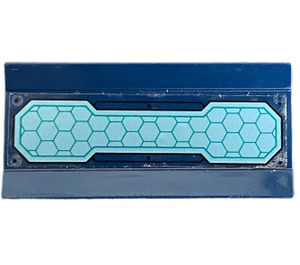 LEGO Dark Blue Hinge 6 x 3 with Metallic Light Blue Solar Panel Sticker (2440)