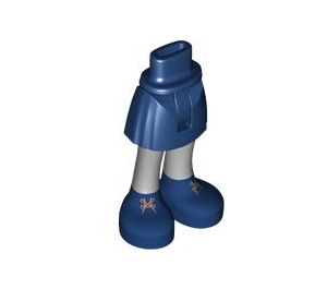 LEGO Dark Blue Hip with Basic Curved Skirt with Blue Shoes and Gray Tights with Thin Hinge (2241)