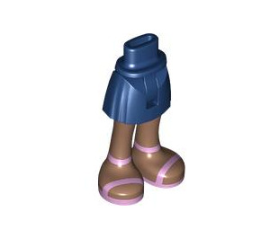 LEGO Dark Blue Hip with Basic Curved Skirt with Pink Sandals with Thin Hinge (2241)