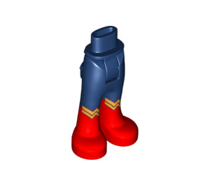LEGO Dark Blue Hip with Pants with Red Boots and Gold Wonder Woman Logos