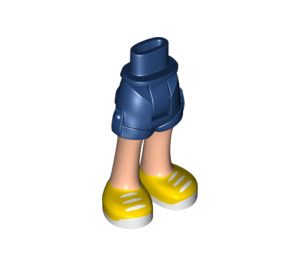 LEGO Blu scuro Fianco con Rolled Su Pantaloncini con Giallo Shoes con Bianco Laces con cerniera spessa (11403 / 35557)