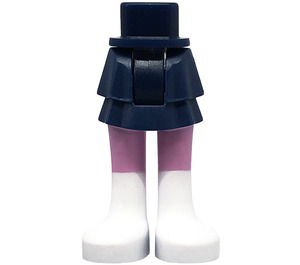 LEGO Blu scuro Fianco con Corto Doppio Layered Gonna con Bright Rosa Gambe e Bianco Boots (92818)