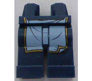 LEGO Donkerblauw Heupen en benen met Bright Licht Blauw Apron met Gold Border Patroon (3815)