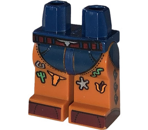 LEGO Dunkelblau Hüften mit decorated Dunkelorange Beine (73200)