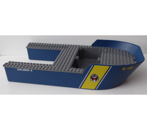 LEGO Dark Blue Hull 20 x 40 x 7 with Dark Stone Gray Top with "Explorer-6" Sticker (20033)