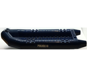 LEGO Blu scuro Grande Dinghy 22 x 10 x 3 con Polizia e Distintivo Modello su both Lati Adesivo (62812)