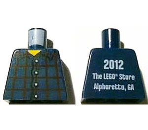 LEGO Dark Blue Male with Buttoned Shirt Alpharetta Torso without Arms (973)