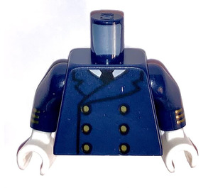 LEGO Dark Blue Minifig Torso Ferry Captain with 6 Golden Buttons (973)