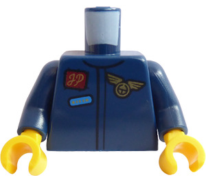 LEGO Dark Blue Minifig Torso Gold Wings Badge and Propeller on Back (973)