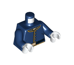 LEGO Dunkelblau Minifigur Torso mit 5-Button Jacke und Gürtel (76382)